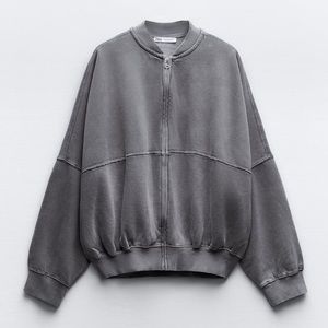 Zippered Bomber Sweatshirt | Zara